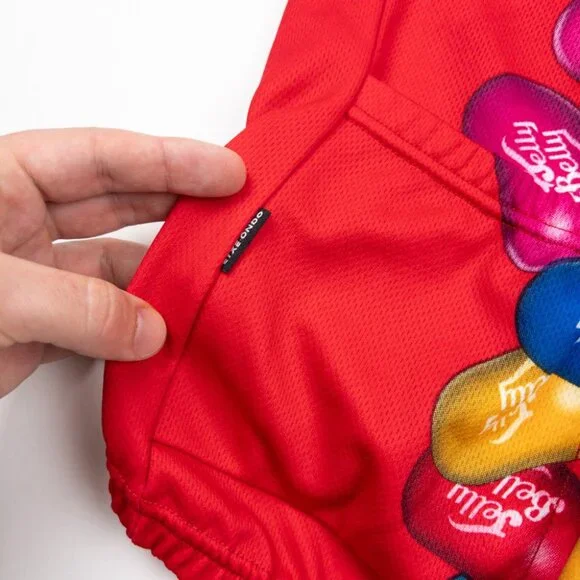 Jelly Belly Cycling Jersey Men's XL Red Full Zip Candy Pro Team Etxeondo - Picture 8 of 13